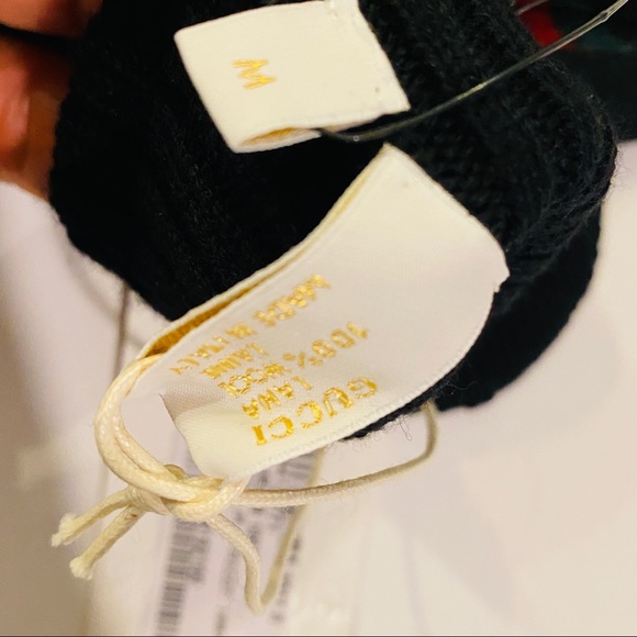 AUTHENTIC Gucci Kids Black Toddler Mittens Size M - Picture 7 of 7